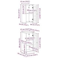 Badkamermeubelset met plank VIGO 2 pcs Bruin en Honingbruin - thumbnail