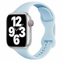 By Qubix - Sportbandje Slim Fit - Lichtblauw - Compatible met Apple Watch 44mm / 45mm / 46mm / 49mm - Compatible Apple watch bandjes - thumbnail