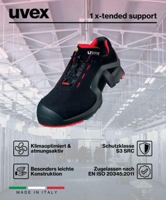 uvex 1 support 8516242 Lage veiligheidsschoenen ESD S3 Schoenmaat (EU): 42 Rood/zwart 1 paar uvex 1 support 8516242 Lage veiligheidsschoenen ESD S3 Schoenmaat (EU): 42 Rood/zwart 1 paar