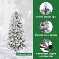 VidaXL Kunstmatige inklapbare kerstboom groen en wit 150 cm - thumbnail