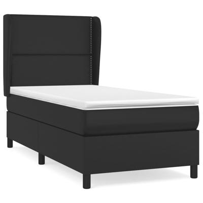 Boxspring met matras kunstleer zwart 180x200 cm - thumbnail