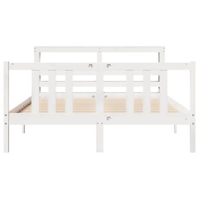Bedframe met hoofdeinde zonder matras 140x200 cm wit