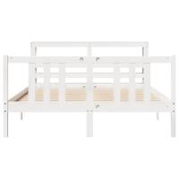 Bedframe met hoofdeinde zonder matras 140x200 cm wit - thumbnail