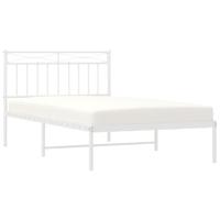 Bedframe met hoofdbord metaal wit 107x203 cm - thumbnail