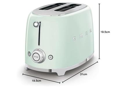 SMEG - Broodrooster - TSF01PGEU Broodrooster 2x2 Groen - thumbnail