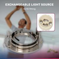 Set van 6 Lublin smart inbouwspots - Wifi + Bluetooth - RGBWW - GU10 - Kantelbaar - Google Home, Amazon Alexa en Siri - IP20 voor binnen - RVS - Plafondspots - thumbnail