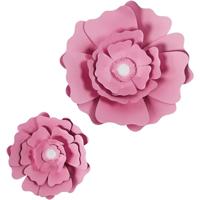 Papier Bloemen, roos, D: 15+25 cm, 230 g, 2 stks - thumbnail