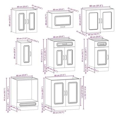 8-delige Keukenkastenset Kalmar bewerkt hout wit