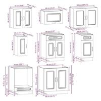 8-delige Keukenkastenset Kalmar bewerkt hout wit - thumbnail