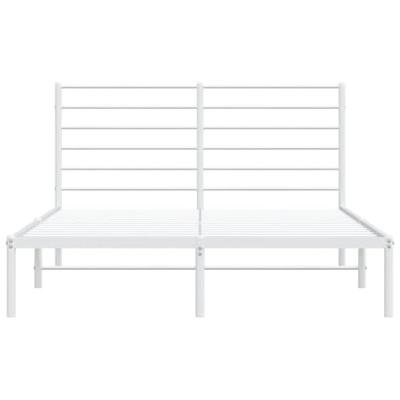 Bedframe met hoofdbord metaal wit 120x200 cm