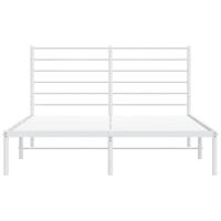 Bedframe met hoofdbord metaal wit 120x200 cm - thumbnail