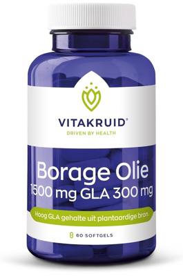 Vitakruid Borage Olie 1500mg GLA 300mg uit plantaardige bron