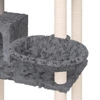 VidaXL Kattenmeubel met sisal krabpalen 131 cm donkergrijs - thumbnail