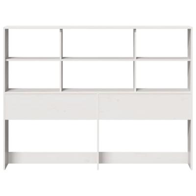 Hoofdbord met opbergruimte 120 cm massief grenenhout wit Hoofdbord met opbergruimte 120 cm massief grenenhout wit