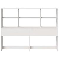 Hoofdbord met opbergruimte 120 cm massief grenenhout wit - thumbnail