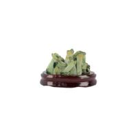 Ruwe Edelsteen Prasioliet Groen op Voet (gekleurd) (Model 9) - thumbnail