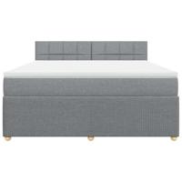 Boxspring met matras stof lichtgrijs 180x200 cm - thumbnail