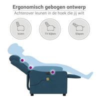 Massagestoel elektrisch verstelbaar fluweel blauw - thumbnail