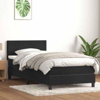 Boxspring met matras fluweel zwart 90x210 cm - thumbnail
