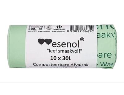 Esenol Composteerbare afvalzakken 30 liter - 1 rol van10st