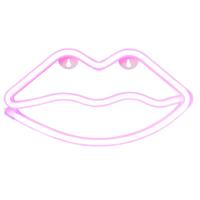 Neon LED lamp lippen - roze - 15x28x2 cm - thumbnail