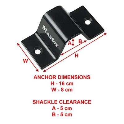 Master Lock 1489EURDAT Muur- en vloerverankering Zwart