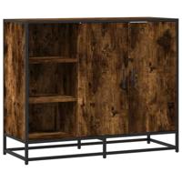 Dressoir 92x35x76 cm bewerkt hout gerookt eikenkleurig - thumbnail