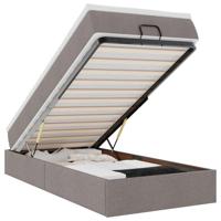 Ottoman bed met matras 160x200cm stof taupe - thumbnail