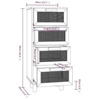 Dressoir 40x30x90 cm massief grenenhout en rattan wit - thumbnail