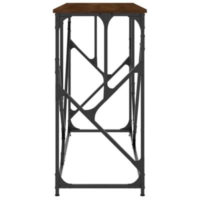 Wandtafel 100x40x80 cm bewerkt hout bruin eikenkleur Wandtafel 100x40x80 cm bewerkt hout bruin eikenkleur