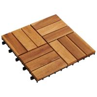 VidaXL Terrastegels acaciahout 30 x 30 cm (10 stuks) - thumbnail