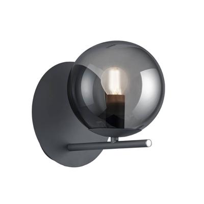 Trio MuurlampPure antraciet met smoke glas - 202000142