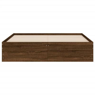 Bedframe met lades bewerkt hout bruin eikenkleur 150x200 cm