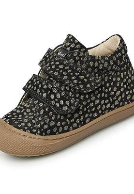 NATURINO® suède schoentjes 'eerste stapjes' ponyprint NATURINO® zwart