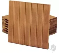 Elephant hardhouten terrastegel bangkirai 50x50x2,4 cm met fijn ribbel profiel - thumbnail