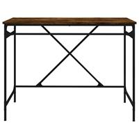 Bureau 100x50x75 cm bewerkt hout en ijzer gerookt eikenkleurig - thumbnail