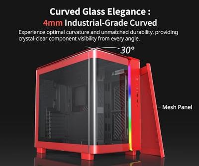 Montech KING 95 Midi-Tower Tempered Glass ARGB Rood