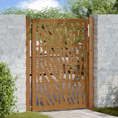 Poort met sporenontwerp 105x130 cm weervast staal Poort met sporenontwerp 105x130 cm weervast staal