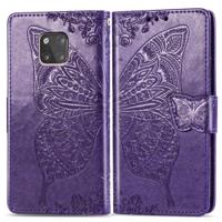 Butterfly Love bloemen reliëf horizontale Flip lederen case voor Huawei mate 20 Pro met houder & kaartsleuven & portemonnee (donker paars) - thumbnail