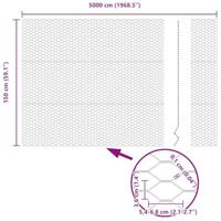 VidaXL Hexagon hek grijs 1,5 x 50 m pvc - thumbnail