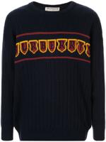 Burberry Pre-Owned intarsia logo ribbed jumper - Blue - thumbnail