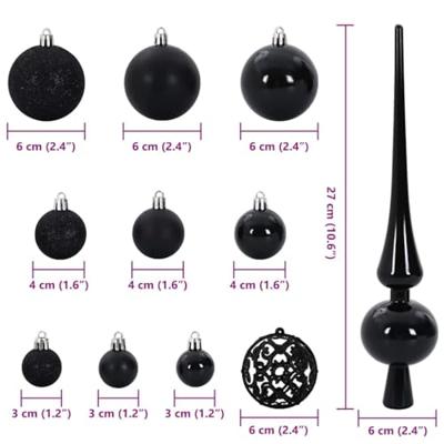 Kerstbal Set met 150 LED 61 pcs Zwart Kunststof - thumbnail