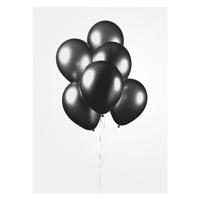 Globos Ballonnen metallic zwart 30cm, 10st. - thumbnail