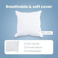 VidaXL Hoofdkussen met kussen 2 pcs wit 80 x 80 cm katoen - thumbnail