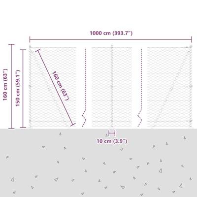 VidaXL Afrasteringspaal zilver 10 x 1,5 m (50 mm gaas) staal VidaXL Afrasteringspaal zilver 10 x 1,5 m (50 mm gaas) staal