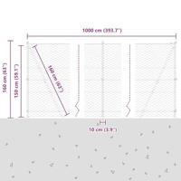 VidaXL Afrasteringspaal zilver 10 x 1,5 m (50 mm gaas) staal - thumbnail