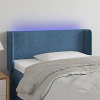 Hoofdbord LED 103x16x78/88 cm fluweel donkerblauw - thumbnail