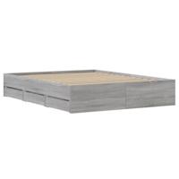 Bedframe met lades bewerkt hout grijs sonoma eiken 150x200 cm - thumbnail