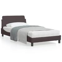 Bedframe zonder matras 100x200 cm stof donkerbruin - thumbnail