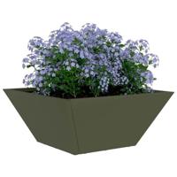 VidaXL Tuin bloempot olijf groen 35 x 35 x 15 cm koudgewalst staal - thumbnail